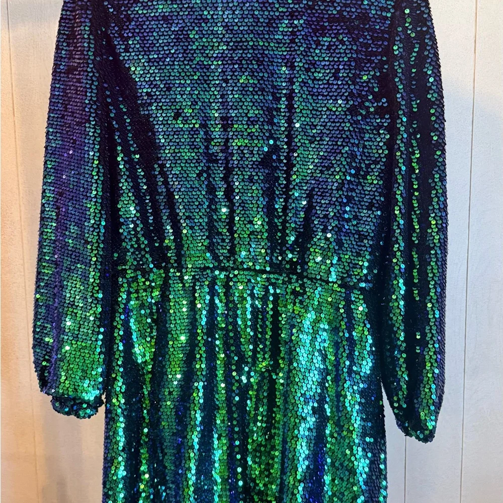 Baltic Born Green and Blue Sequin Mini Dress - Picture 3 of 5